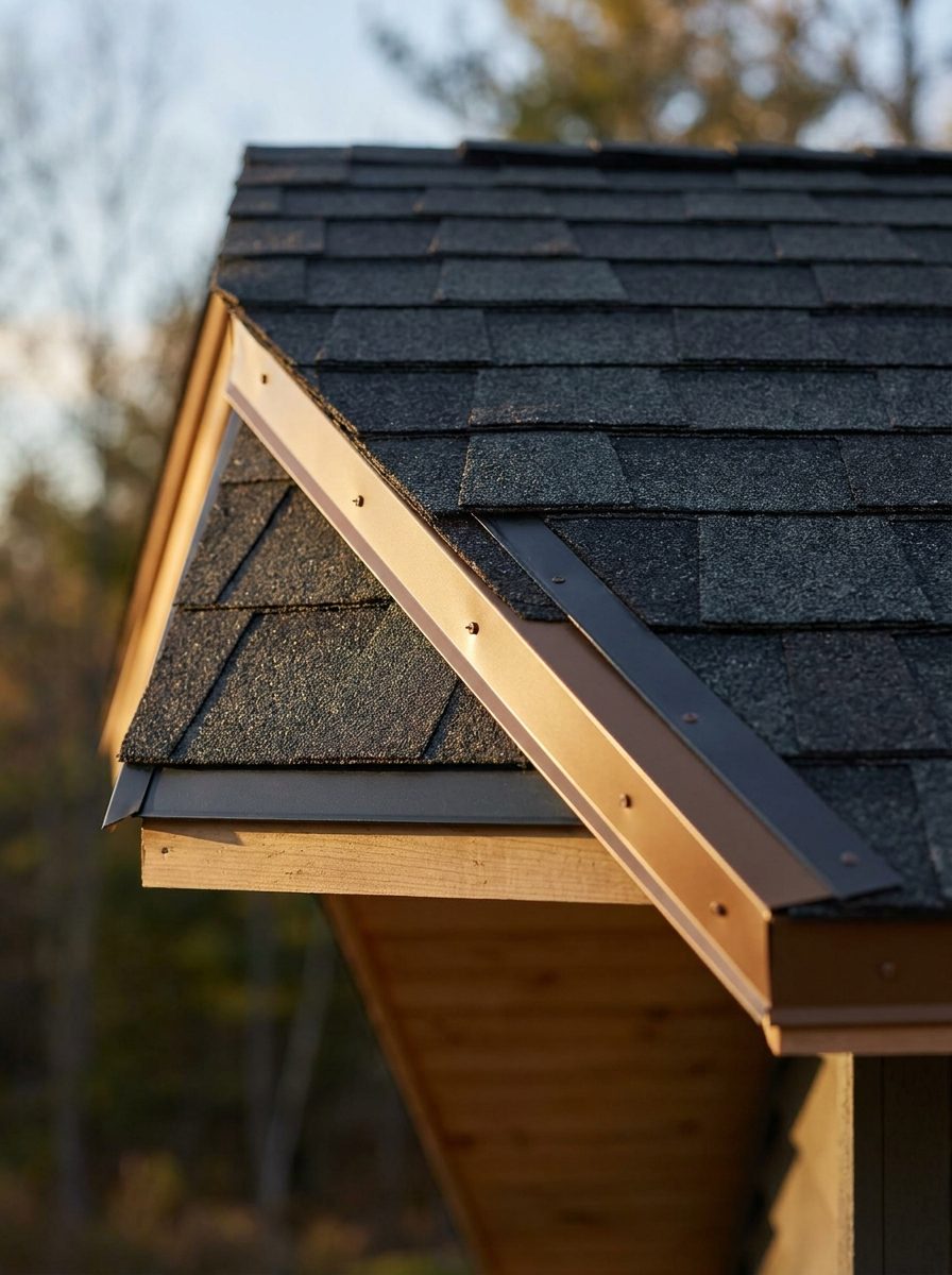Drip edge and starter course fastened at the eave and rake of a shingle roof