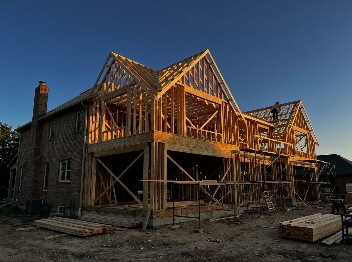 Home addition under construction